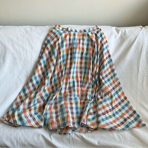 Maeve for Anthropologie | ‘Evelyn’ Checkered A-Line Midi Skirt | Sz 16